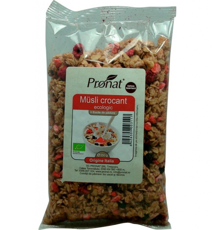 Musli crocant fructe padure eco 250g - PRONAT