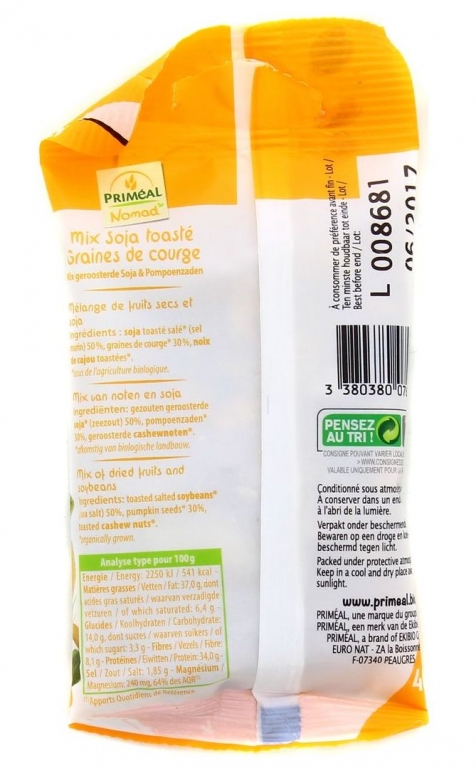 Mix soia prajita seminte dovleac eco 40g - PRIMEAL