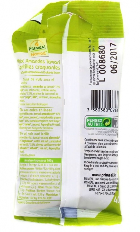 Mix migdale tamari linte crocanta eco 40g - PRIMEAL