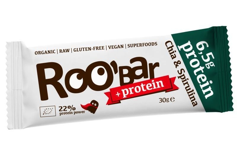 Baton proteic chia spirulina raw bio 30g - ROOBAR