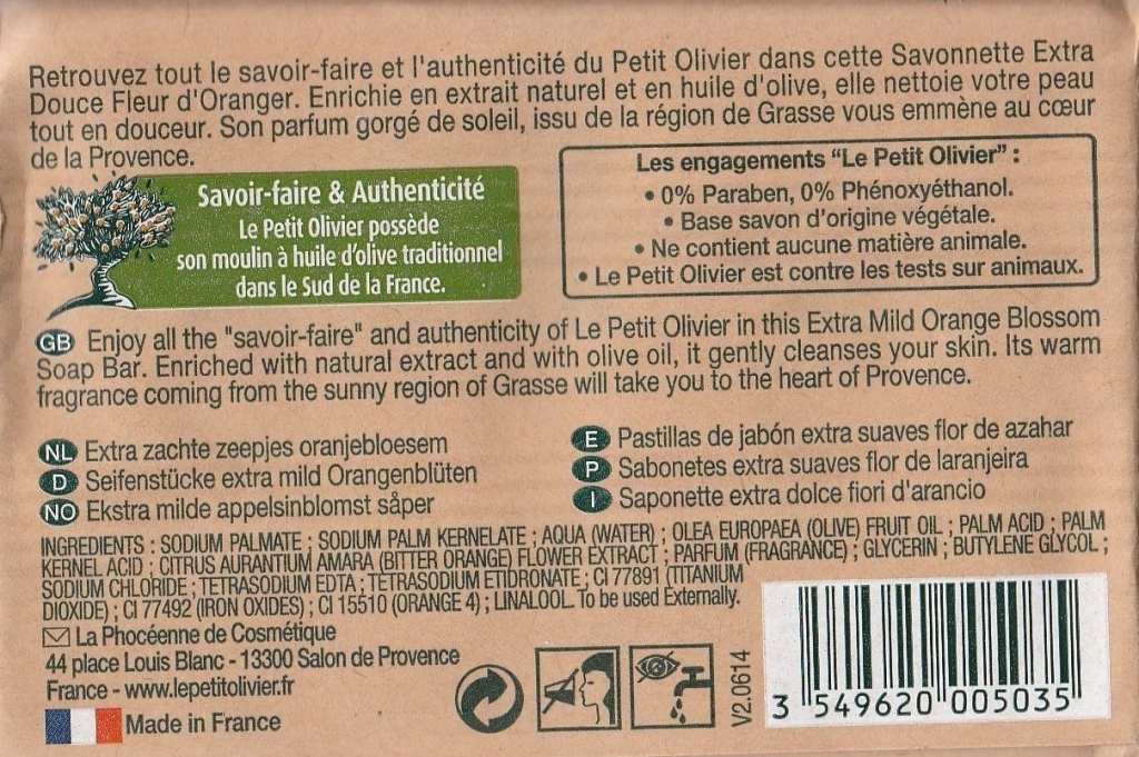 Sapun extra moale flori portocal 2x100g - LE PETIT OLIVIER