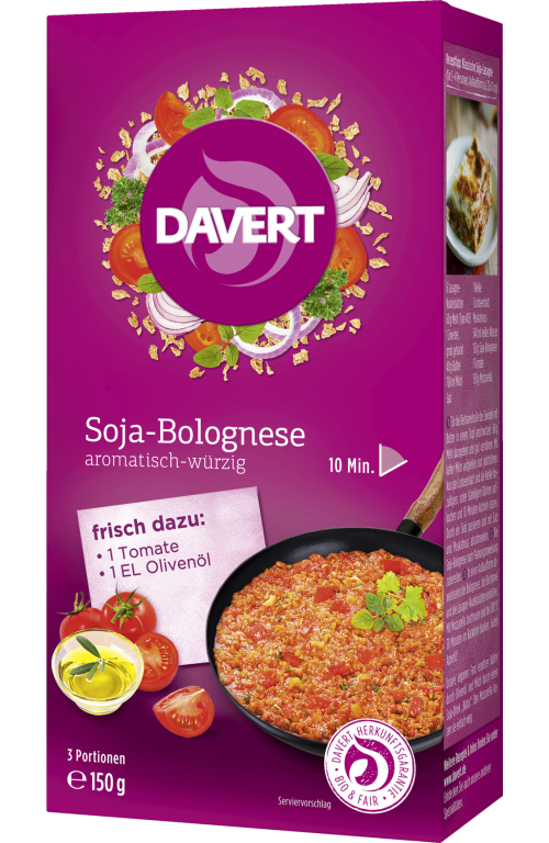 Premix soia in sos bolognese picant eco 150g - DAVERT