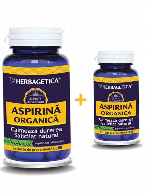 Pachet Aspirina organica 60+10cps - HERBAGETICA