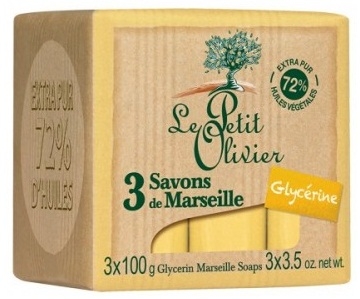 Sapun Marsilia pur 72% ulei masline glicerina 3x100g - LE PETIT OLIVIER