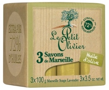 Sapun Marsilia pur 72% ulei masline 3x100g - LE PETIT OLIVIER