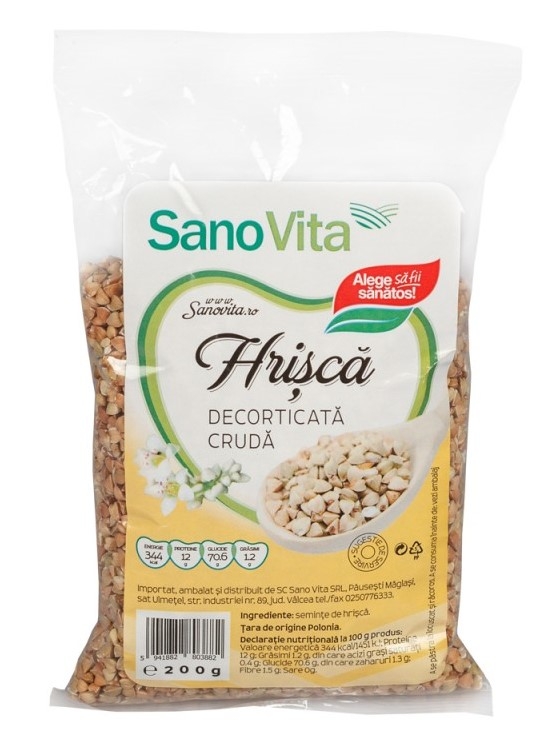 Hrisca cruda decorticata boabe 200g - SANOVITA