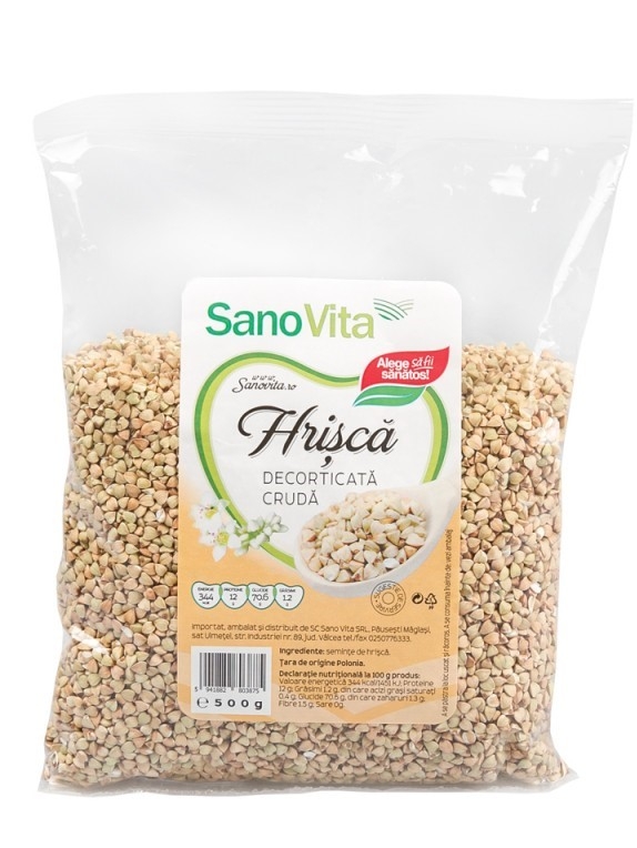 Hrisca cruda decorticata boabe 500g - SANOVITA