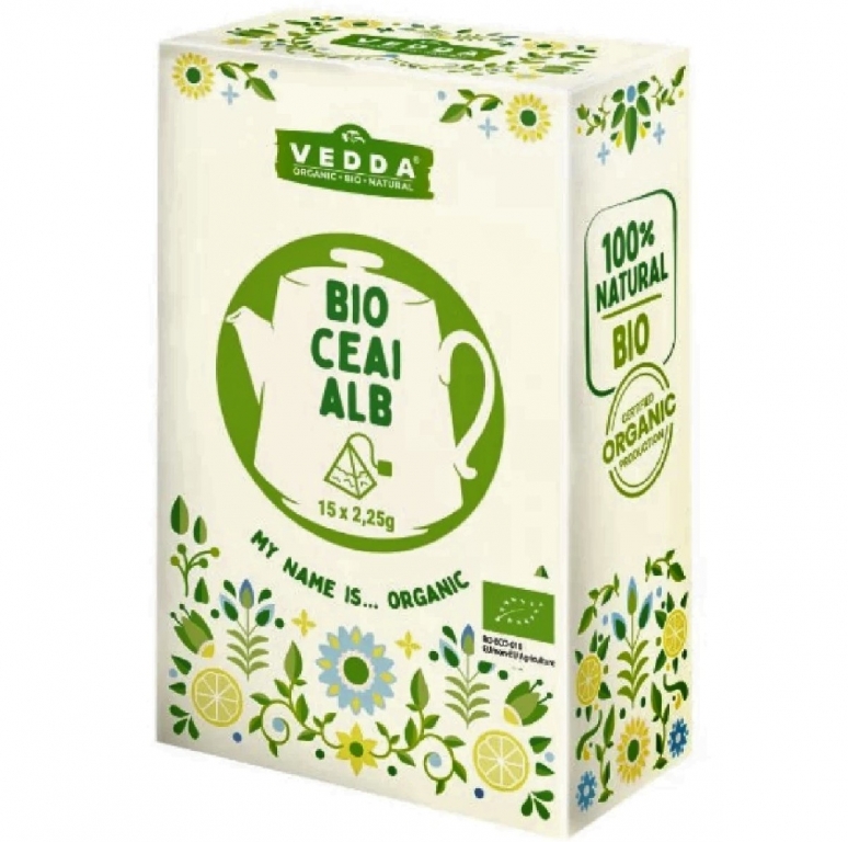 Ceai alb 100% Bio piramide bio 15x2,5g - VEDDA