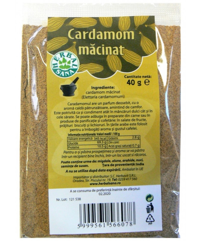 Condiment cardamom verde macinat 40g - HERBAL SANA