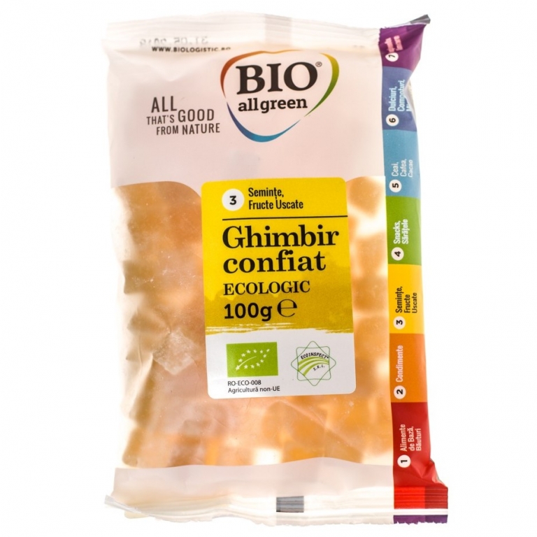 Ghimbir confiat bucati eco 100g - BIO ALL GREEN