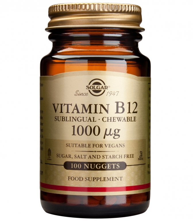 Vitamina B12 [cianocobalamina] 1000mcg sublingual 100cp - SOLGAR