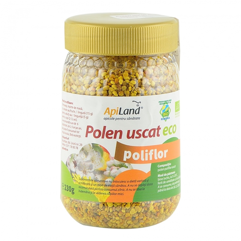 Polen uscat poliflor granule eco borcan 230g - APILAND