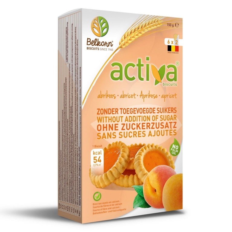 Biscuiti caise fara zahar Activa 150g - BELKORN