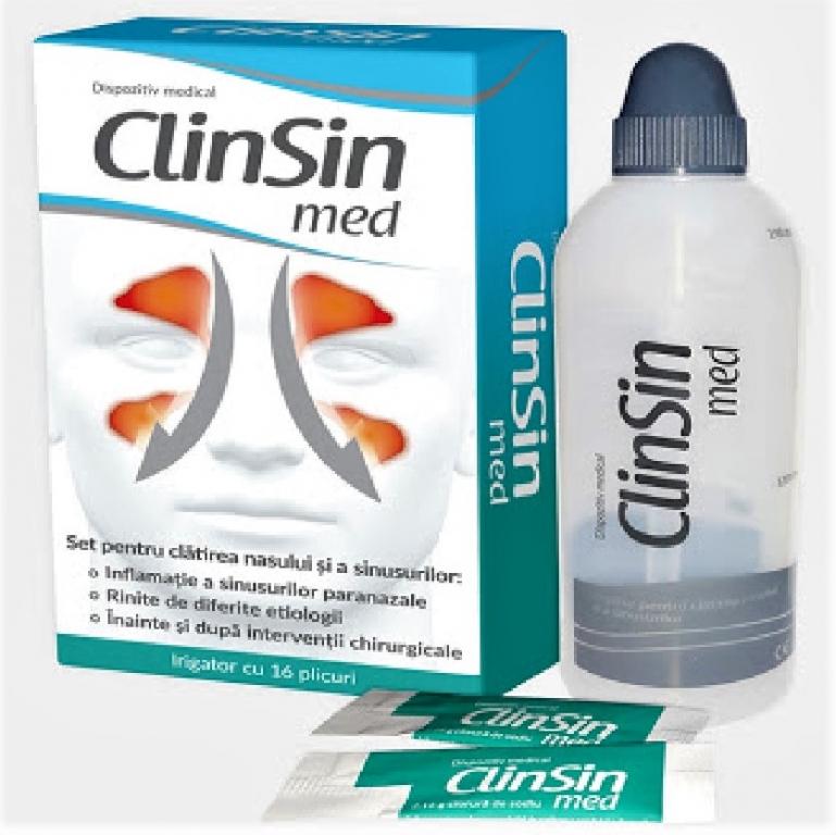 Kit clatire sinusuri ClinSin Med adulti [irigator+16pl] 2b - NATUR PRODUKT
