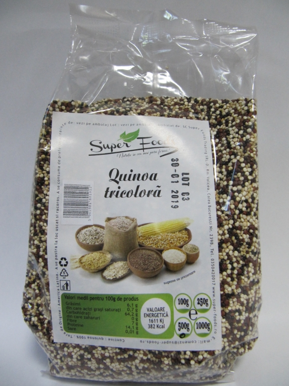 Quinoa tricolor boabe 500g - SUPERFOODS