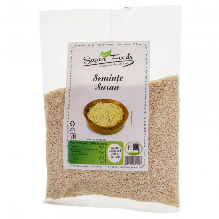 Seminte susan decorticat 100g - SUPERFOODS