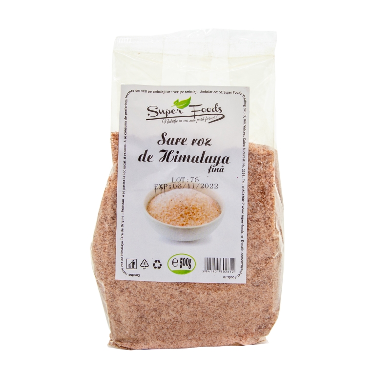 Sare roz fina Himalaya 500g - SUPERFOODS