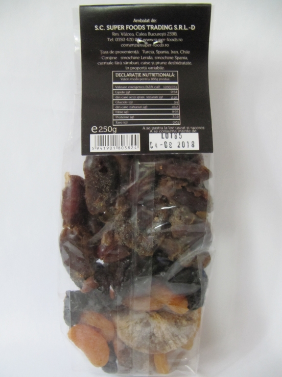 Mix fructe deshidratate 250g - SUPERFOODS