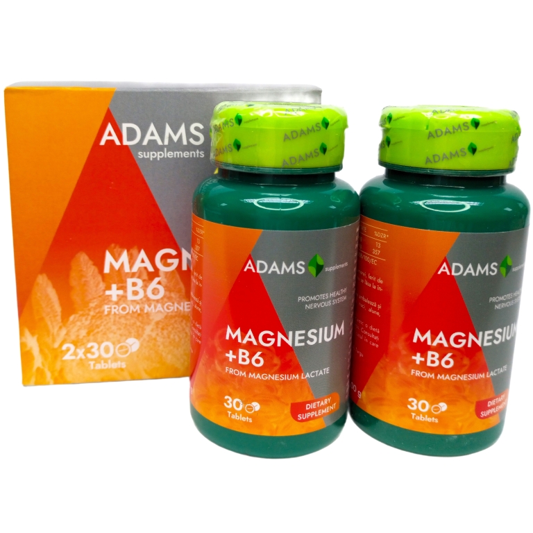 Pachet Magneziu B6 2x30cp - ADAMS SUPPLEMENTS