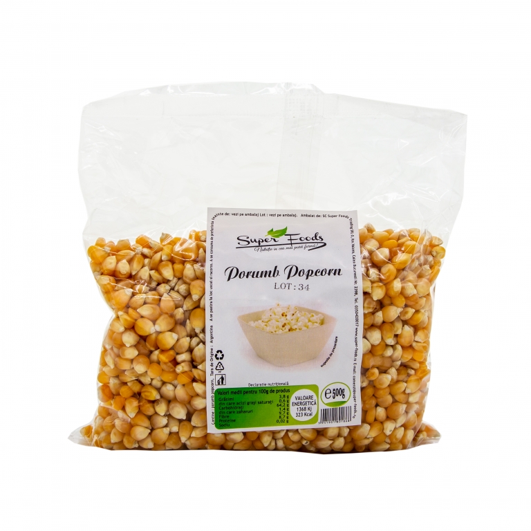 Porumb boabe pt popcorn 500g - SUPERFOODS
