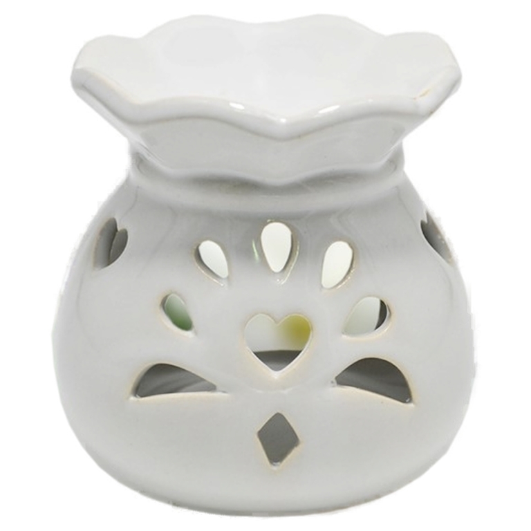 Vas ceramic aromatizor X6 floral alb 1b - AROMA LAND