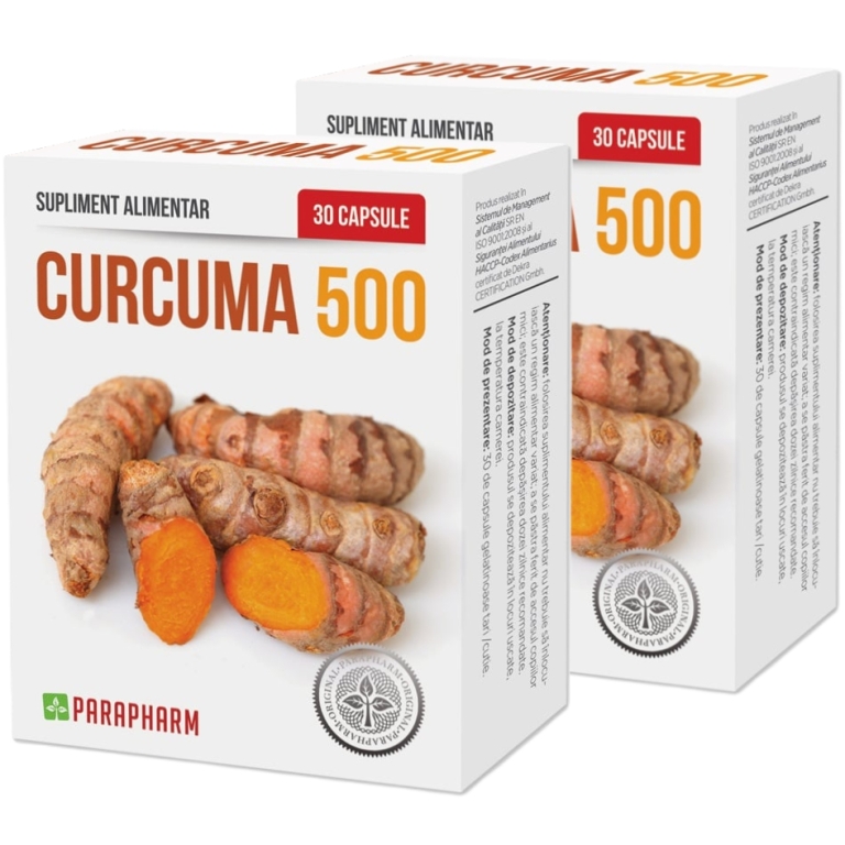 Pachet Curcuma 500mg 2x30cps - PARAPHARM