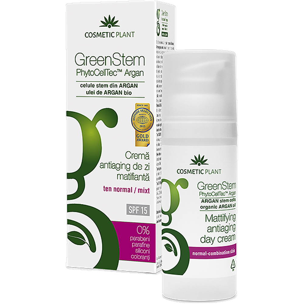 Crema zi antirid matifianta spf15 GreenStem 50ml - COSMETIC PLANT