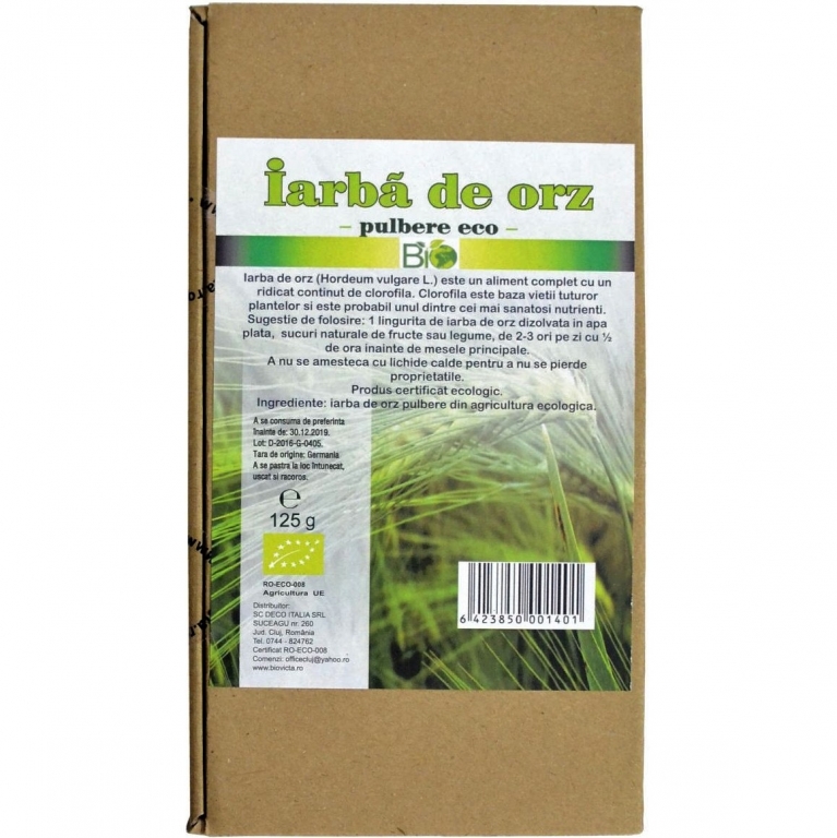 Pulbere iarba orz Germania bio 125g - DECO ITALIA