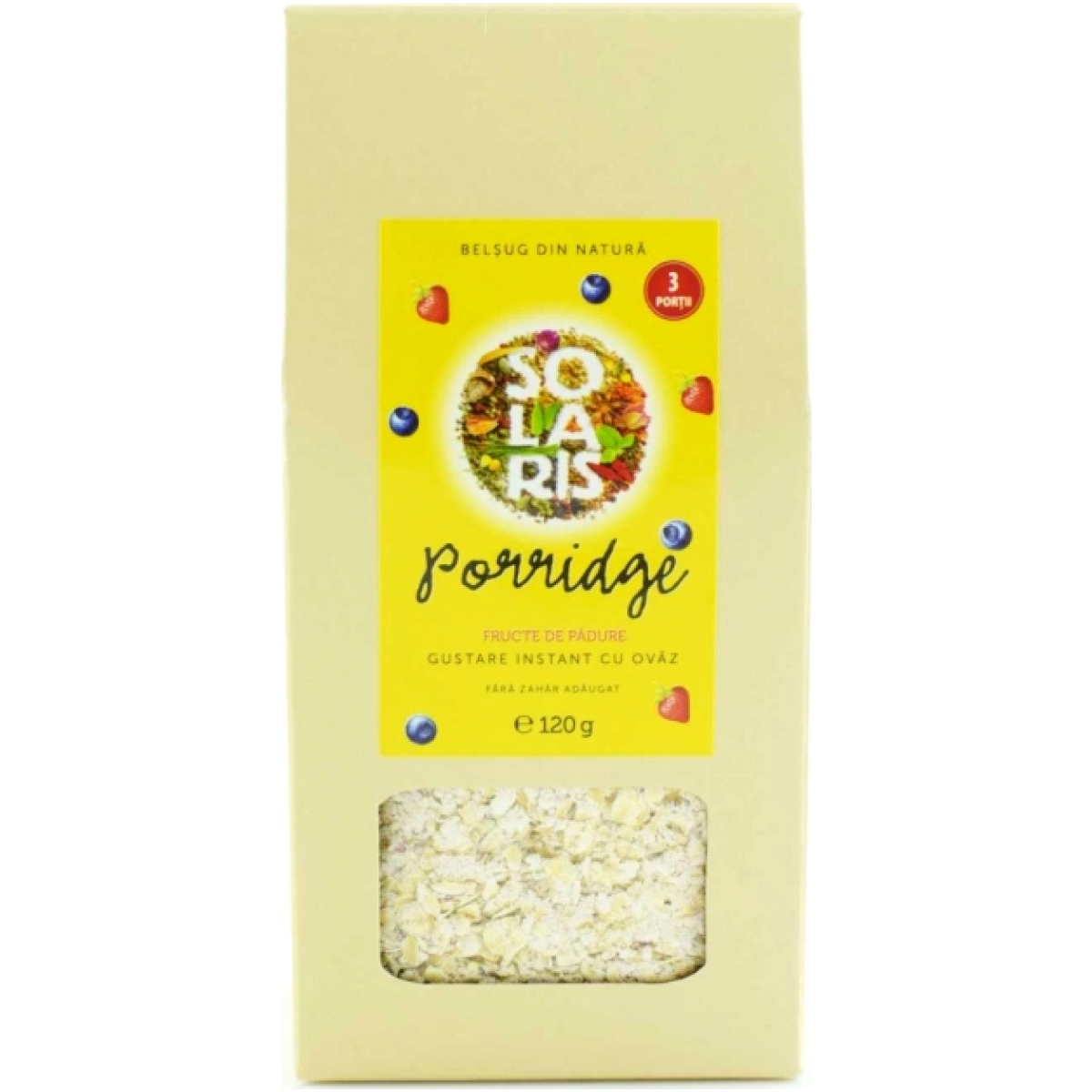 Porridge ovaz fructe padure fara zahar 3portii 120g - SOLARIS