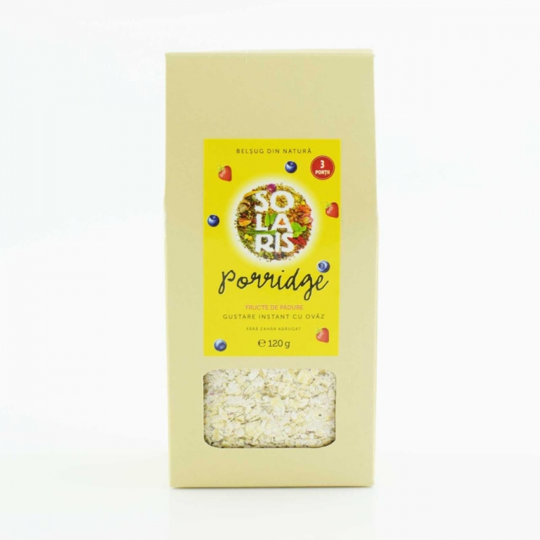 Porridge ovaz fructe padure fara zahar 3portii 120g - SOLARIS