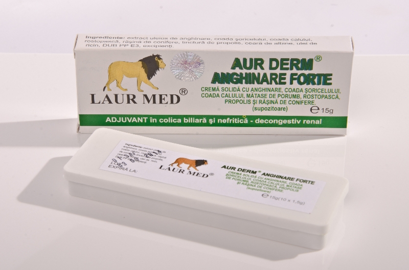 Supozitoare anghinare forte Aur Derm 10x1,5g - LAUR MED