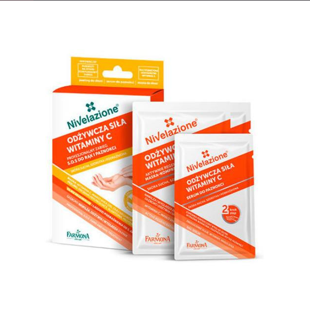 Kit tratament maini unghii regenerator vit C Nivelazione 6g+2g+6ml - FARMONA