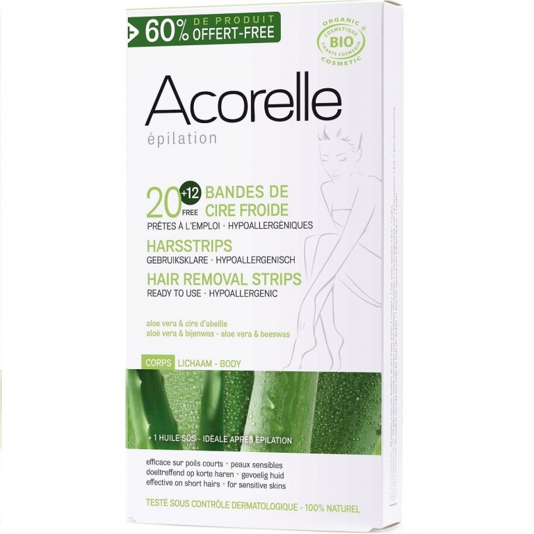 Benzi depilatoare cu ceara rece corp maxi 16x2b - ACORELLE