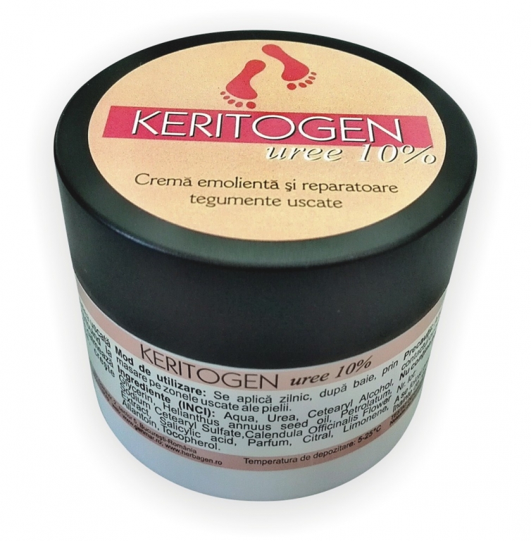 Crema Keritogen Uree 10% Emolienta Reparatoare Tegumente Uscate 50g - Herbagen