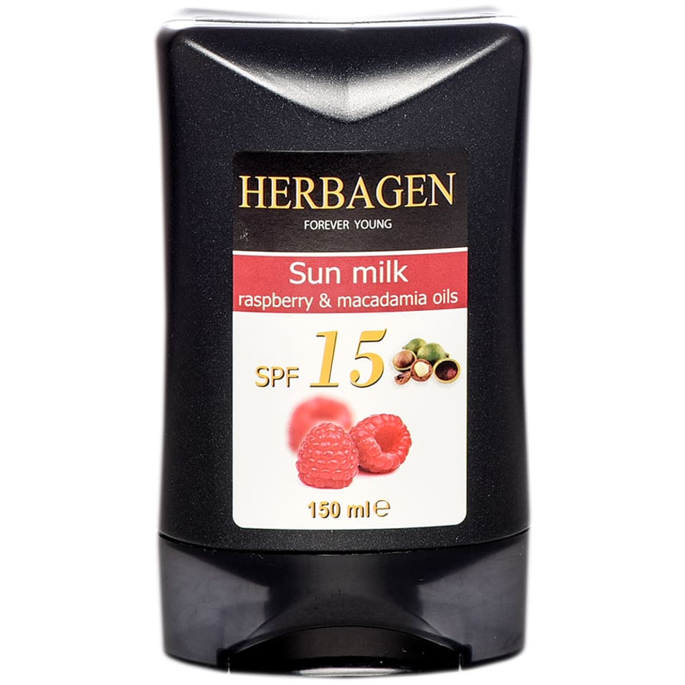 Lapte plaja spf15 zmeura macadamia 150ml - HERBAGEN