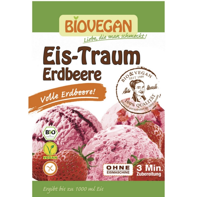 Praf inghetata capsuni fara gluten eco 86g - BIOVEGAN