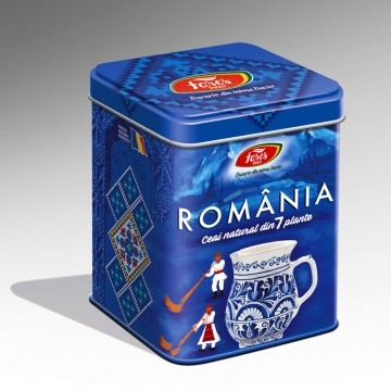 Ceai 7plante Suvenir Romania albastru 75g - FARES