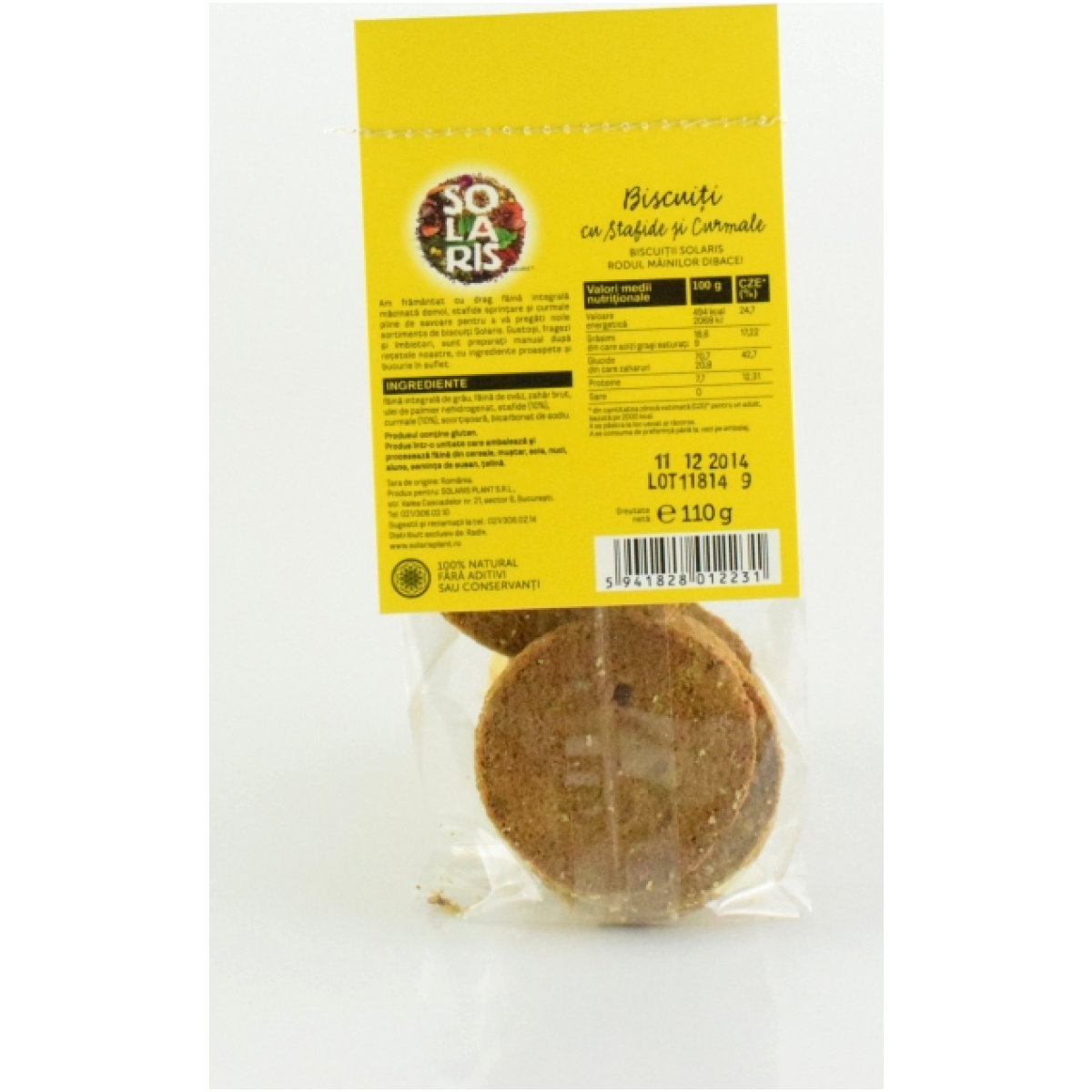 Biscuiti cu stafide curmale 110g - SOLARIS