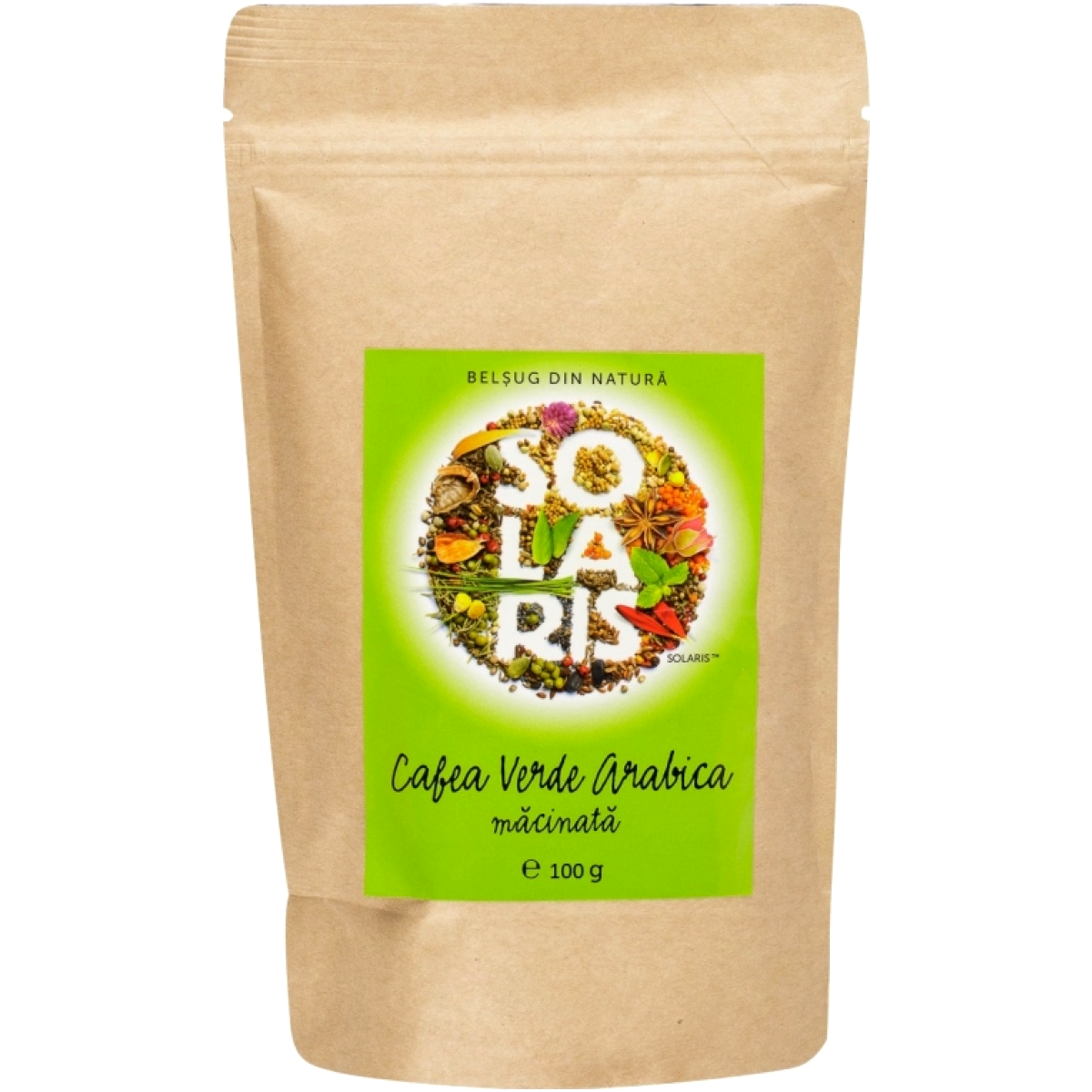Cafea verde arabica macinata 100g - SOLARIS