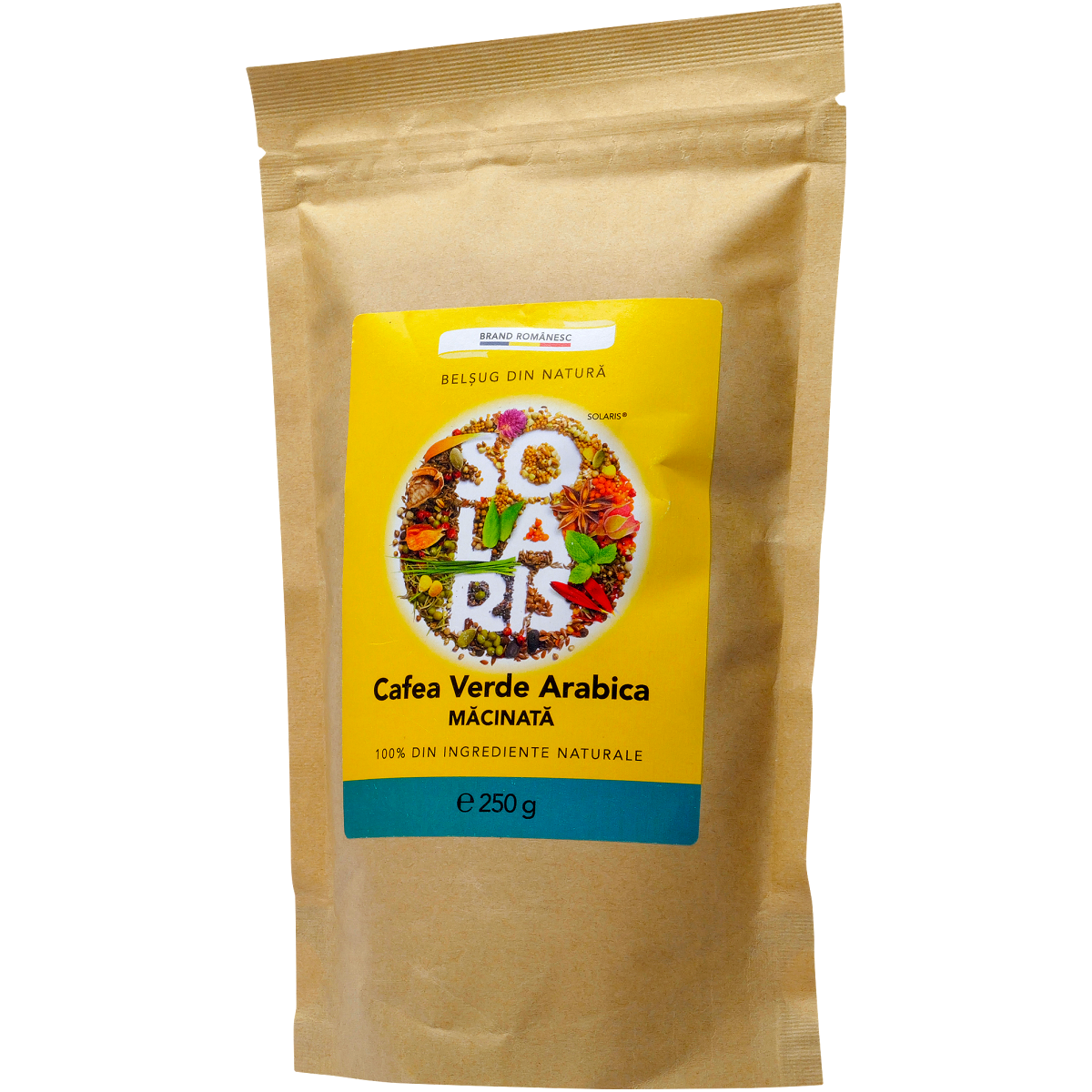 Cafea verde arabica macinata decofeinizata 250g - SOLARIS
