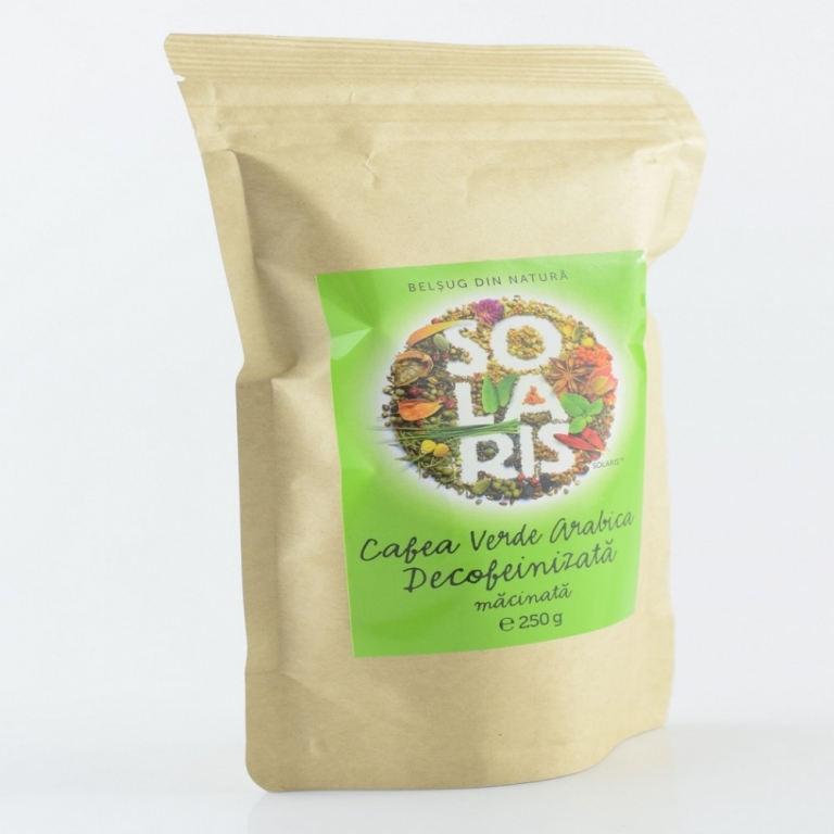 Cafea verde arabica macinata decofeinizata 250g - SOLARIS