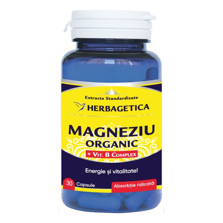 Pachet Magneziu organic B complex 60+30cps - HERBAGETICA