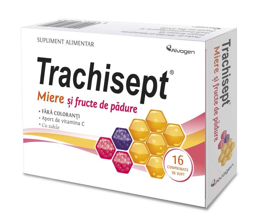 Trachisept miere fructe padure 16cp - ALVOGEN