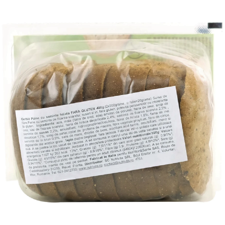 Paine felii cu seminte fara gluten 400g - GERBLE