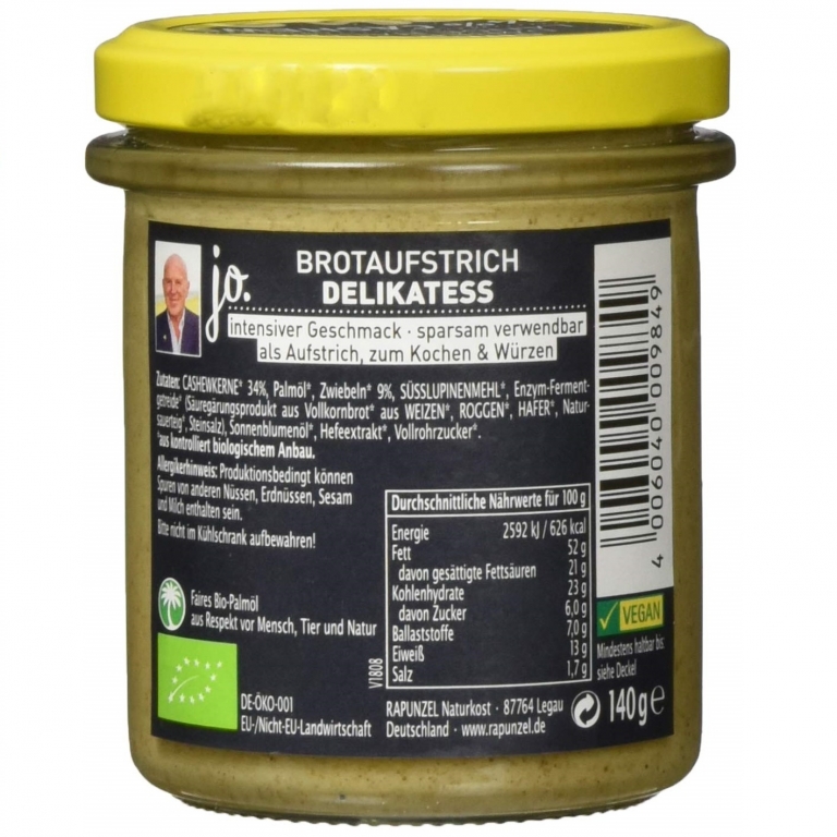 Pasta tartinabila ceapa JO eco 140g - RAPUNZEL