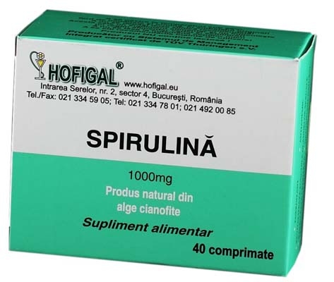 Spirulina 1000mg cutie 40cp - HOFIGAL