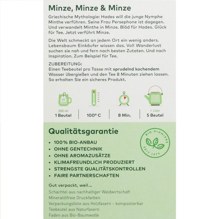 Ceai menta 3sort eco 20dz - LEBENSBAUM