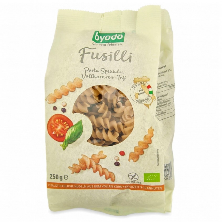 Paste fusilli orez integral teff fara gluten eco 250g - BYODO