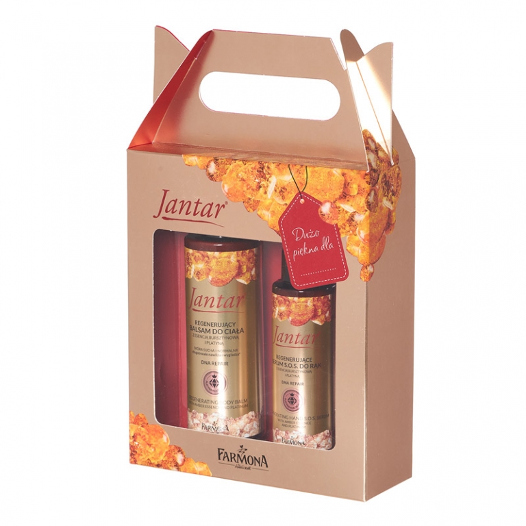 Set Cadou chihlimbar platina [Balsam corp 200ml+Ser maini 100ml] Jantar 2b - FARMONA