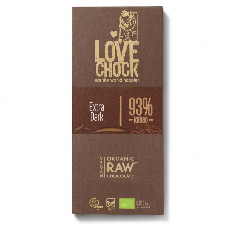 Ciocolata neagra 93%cacao raw eco 70g - LOVECHOCK